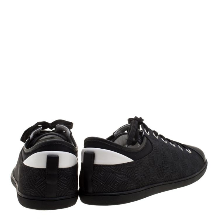 Pre Owned Louis Vuitton Damier Graphite Fabric and Leather Low Top Sneakers Size 43.5