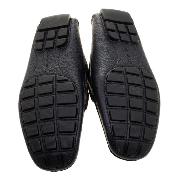 Pre Owned Louis Vuitton Dark Blue Leather Monte Carlo Loafers Size 43