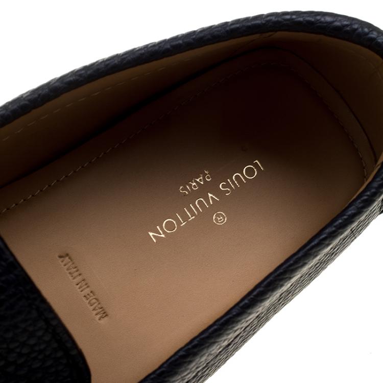 Pre Owned Louis Vuitton Dark Blue Leather Monte Carlo Loafers Size 43