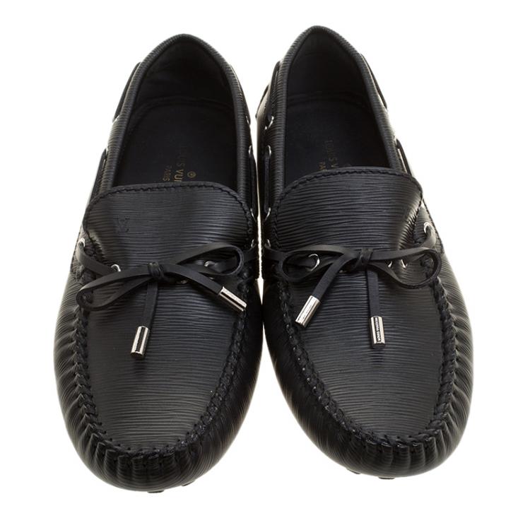 Pre Owned Louis Vuitton Black Epi Leather Gloria Loafers Size 42
