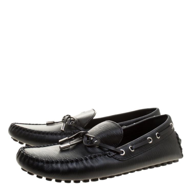 Pre Owned Louis Vuitton Black Epi Leather Gloria Loafers Size 42