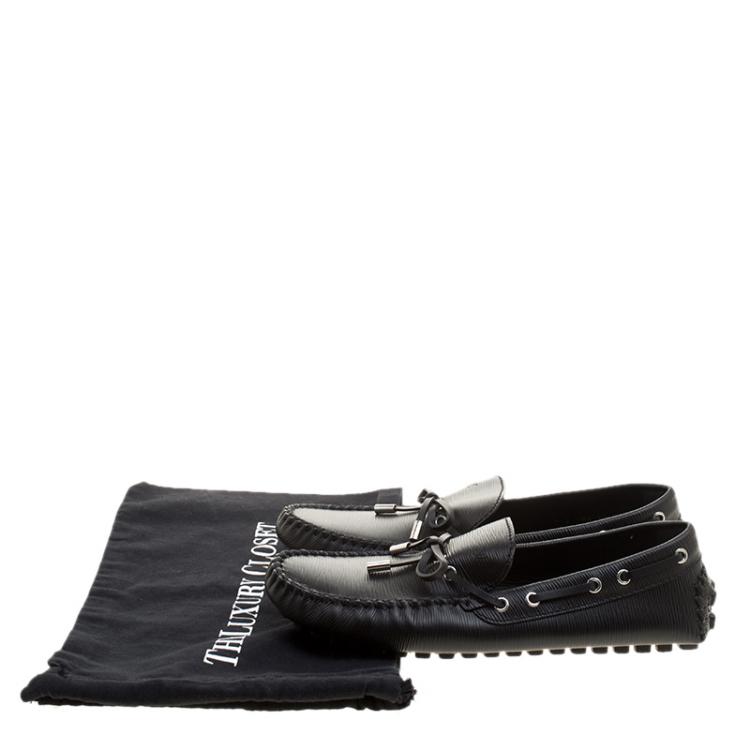 Pre Owned Louis Vuitton Black Epi Leather Gloria Loafers Size 42