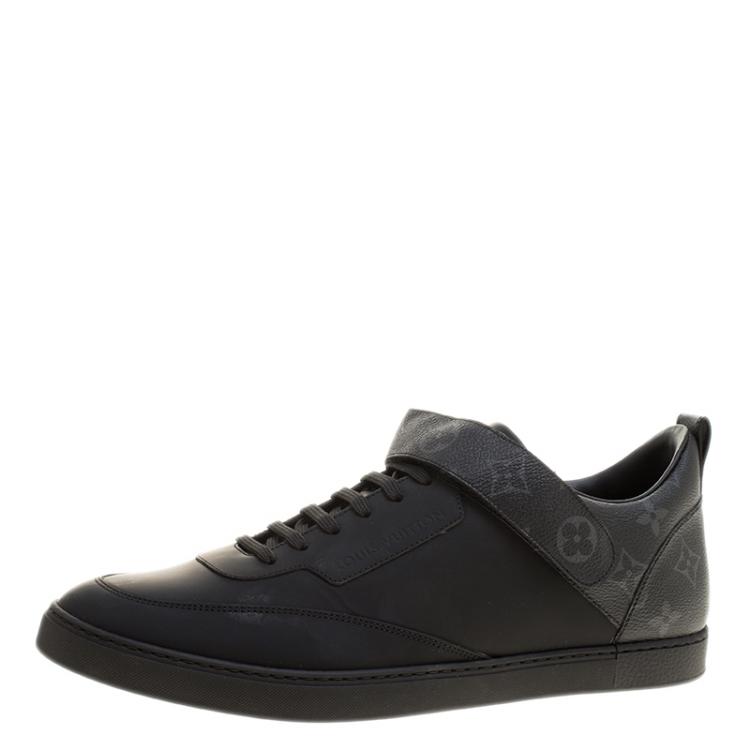 Louis Vuitton Monogram Canvas and Black Leather Velcro Sneakers Size 10 -  Yoogi's Closet