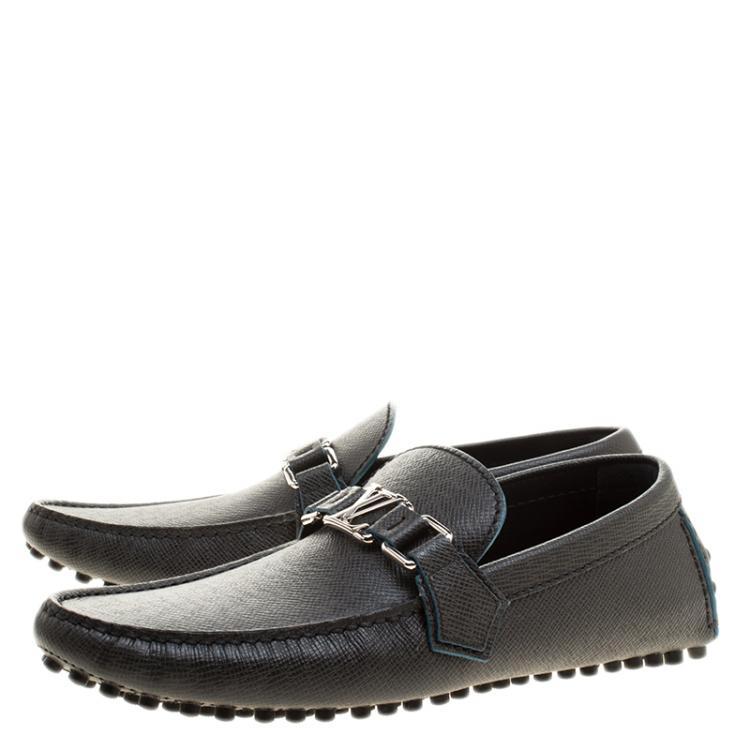 Pre Owned Louis Vuitton Black Leather Hockenheim Loafers Size 40