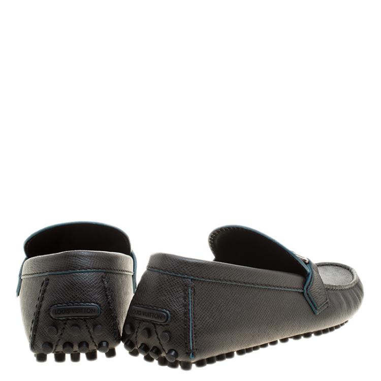 Pre Owned Louis Vuitton Black Leather Hockenheim Loafers Size 40