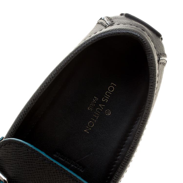 Pre Owned Louis Vuitton Black Leather Hockenheim Loafers Size 40