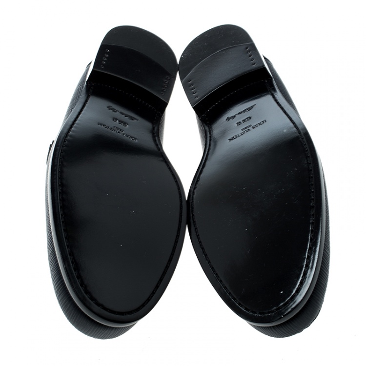 Pre Owned Louis Vuitton Blue Epi Leather Major Loafers Size 42.5