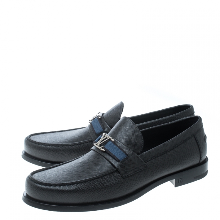 Pre Owned Louis Vuitton Ardoise Taiga Leather Major Loafers Size 43