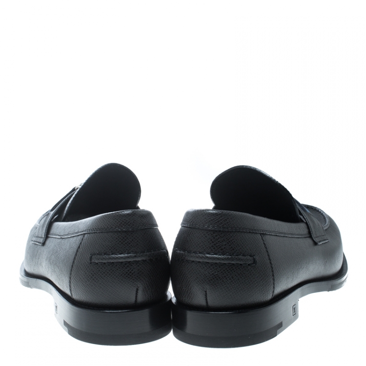 Pre Owned Louis Vuitton Ardoise Taiga Leather Major Loafers Size 43