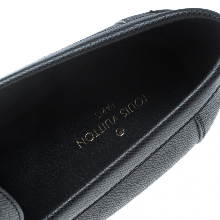 Pre Owned Louis Vuitton Ardoise Taiga Leather Major Loafers Size 43