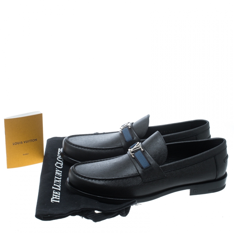Pre Owned Louis Vuitton Ardoise Taiga Leather Major Loafers Size 43