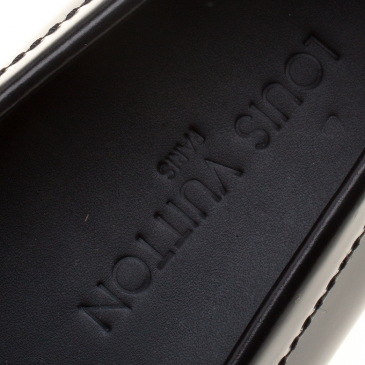 Pre Owned Louis Vuitton Black Leather Racetrack Loafers Size 43.5