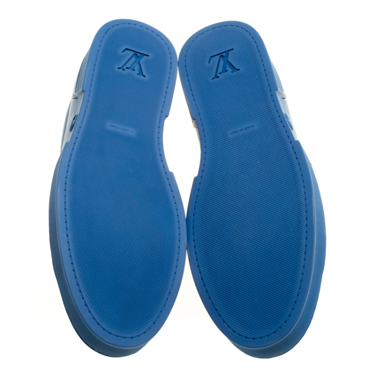 Pre Owned Louis Vuitton Blue Epi Leather Concorde Low Top Sneakers Size 41