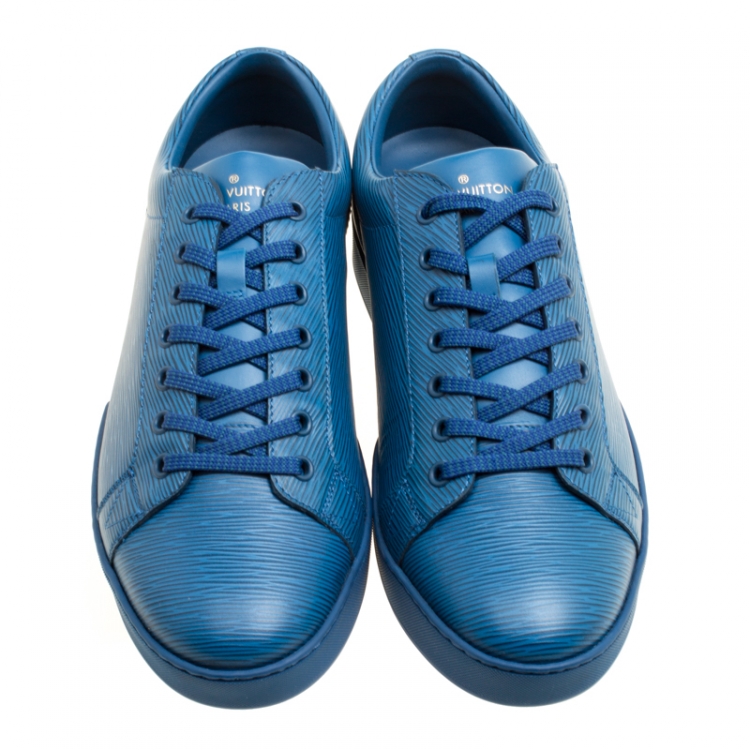Pre Owned Louis Vuitton Blue Epi Leather Concorde Low Top Sneakers Size 41