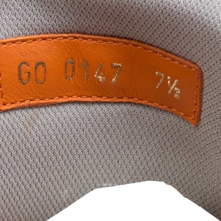 مملوكة مسبقًا Louis Vuitton Orange Suede and Mesh Lace Up Sneakers Size 41.5