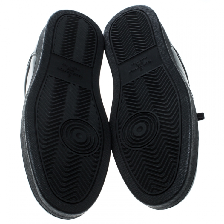 Pre Owned Louis Vuitton Black Leather Rivoli Sneakers Size 44