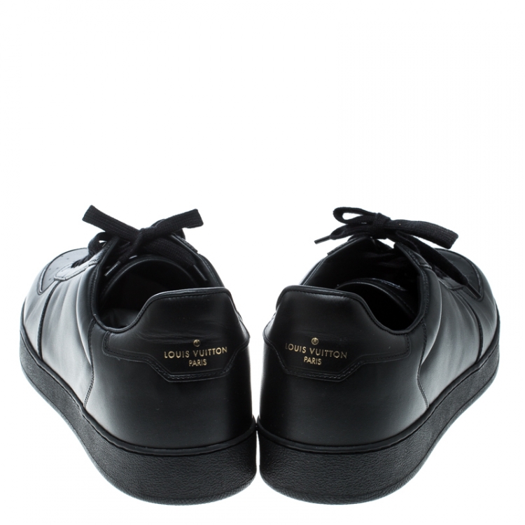 Pre Owned Louis Vuitton Black Leather Rivoli Sneakers Size 44