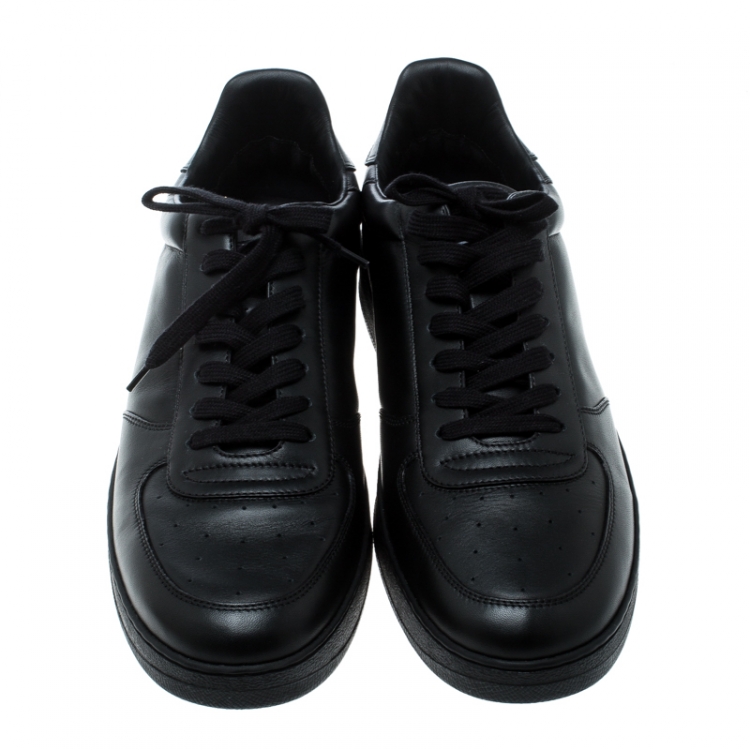 Pre Owned Louis Vuitton Black Leather Rivoli Sneakers Size 44