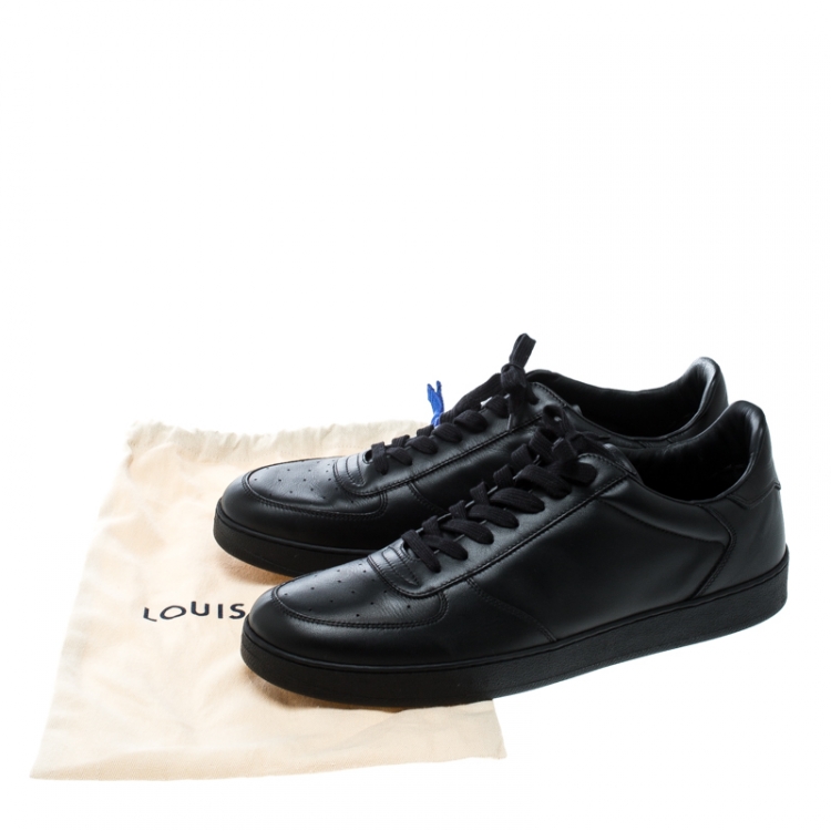 Pre Owned Louis Vuitton Black Leather Rivoli Sneakers Size 44