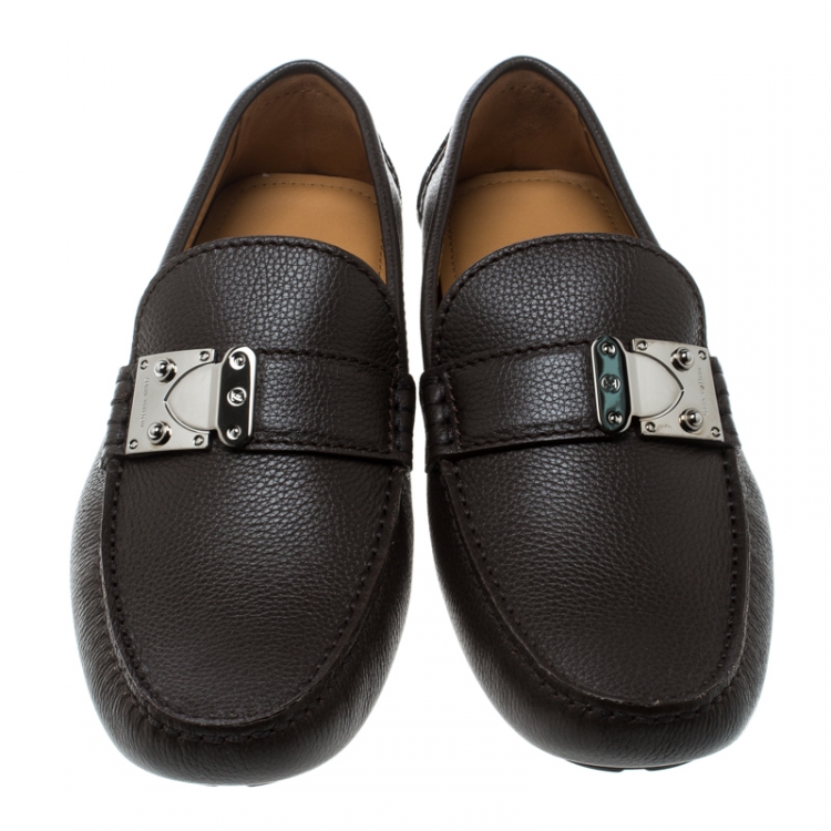 مملوكة مسبقًا Louis Vuitton Brown Leather Racetrack Loafers Size 41