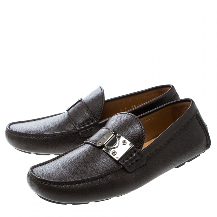 مملوكة مسبقًا Louis Vuitton Brown Leather Racetrack Loafers Size 41