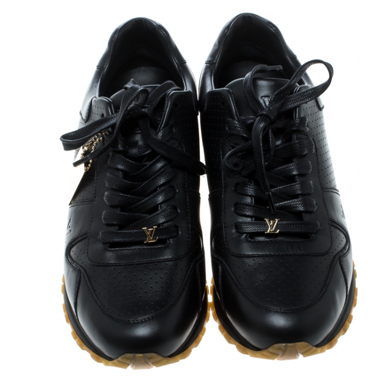Pre Owned Louis Vuitton x Supreme Black Leather Run Away Lace Up Sneakers Size 42