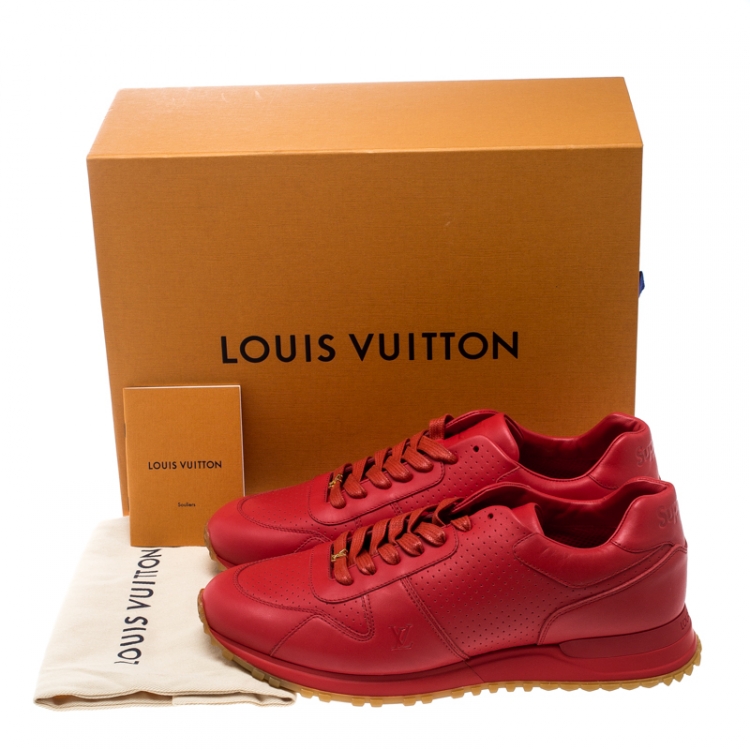Fjord Henholdsvis Sydamerika Louis Vuitton x Supreme Red Leather Run Away Lace Up Sneakers Size 42.5 Louis  Vuitton | TLC