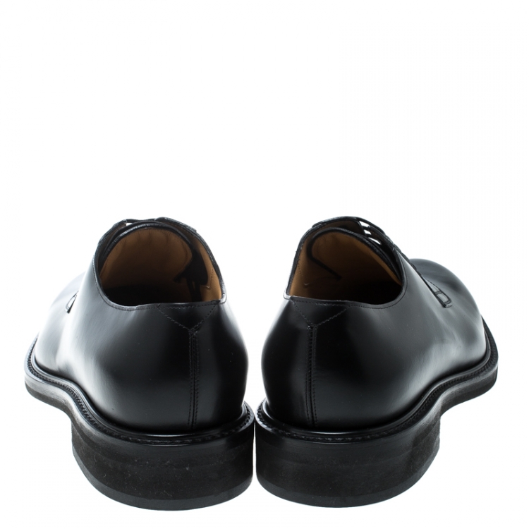 Pre Owned Louis Vuitton Black Leather Lace Up Oxfords Size 41