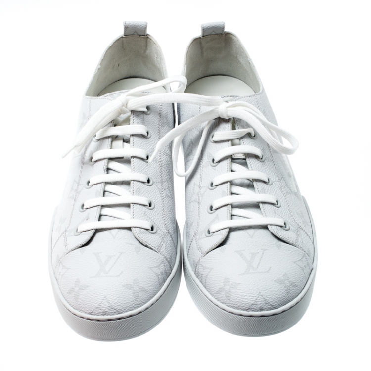 Pre Owned Louis Vuitton Off White Monogram Canvas Match Up Sneakers Size 43