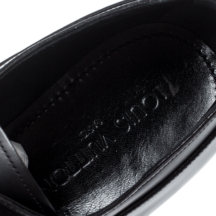 Pre Owned Louis Vuitton Black Leather Lace Up Derby Size 41
