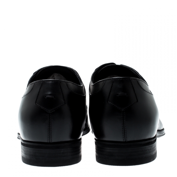 Pre Owned Louis Vuitton Black Leather Lace Up Derby Size 41