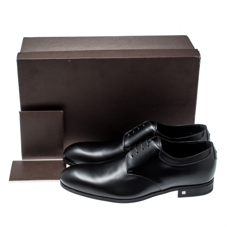 Pre Owned Louis Vuitton Black Leather Lace Up Derby Size 41