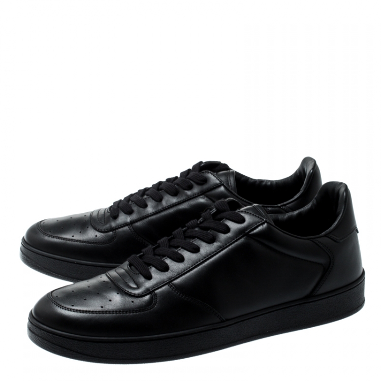 Pre Owned Louis Vuitton Black Leather Rivoli Sneakers Size 41.5