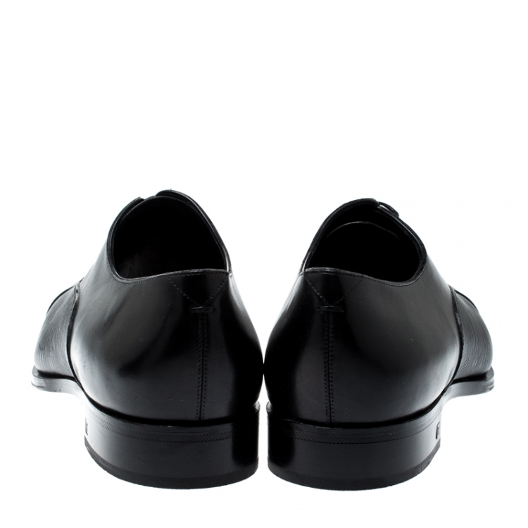 Pre Owned Louis Vuitton Black Epi Leather Lace Up Oxfords Size 44
