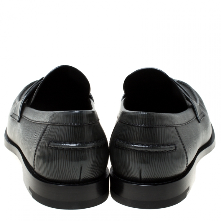 Pre Owned Louis Vuitton Grey Epi Leather Major Loafers Size 44