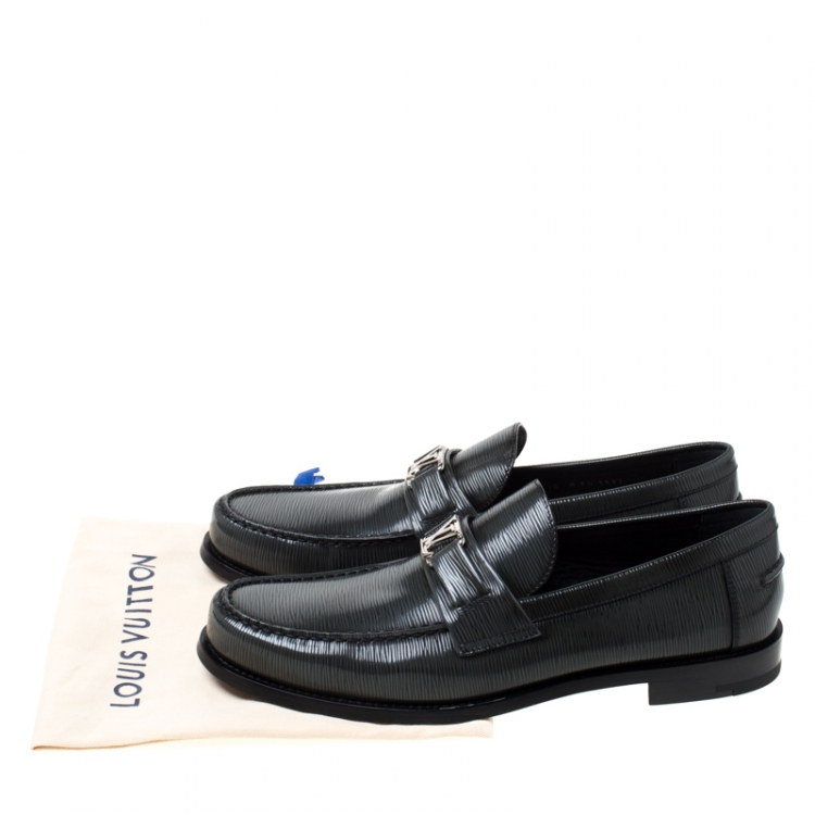 Pre Owned Louis Vuitton Grey Epi Leather Major Loafers Size 44