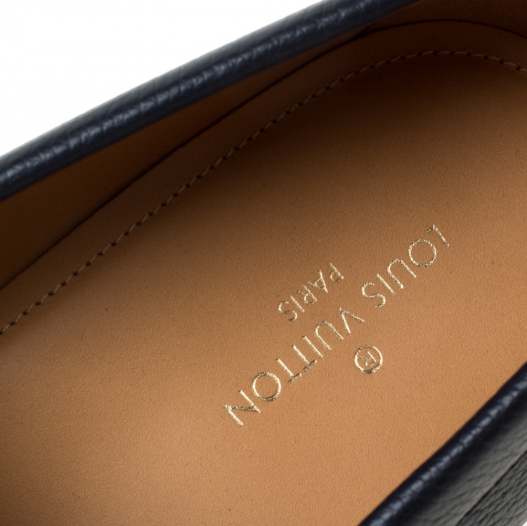 مملوكة مسبقًا Louis Vuitton Oxford Blue Leather Monte Carlo Loafers Size 43