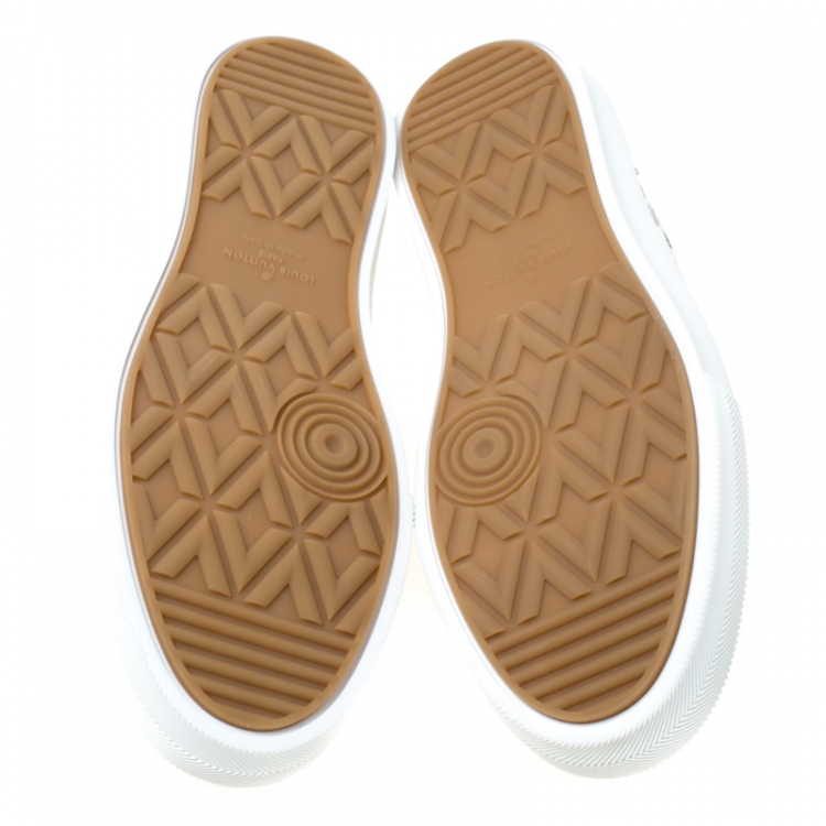 Pre Owned Louis Vuitton Monochrome Logo Print Canvas Trocadero Sneakers Size 42
