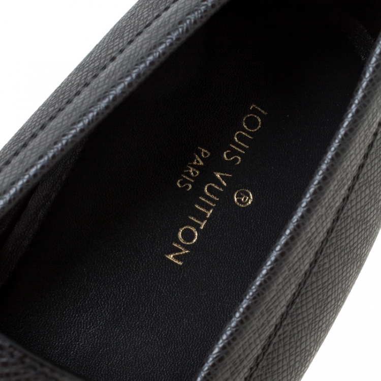 Pre Owned Louis Vuitton Dark Grey Loafers Size 44