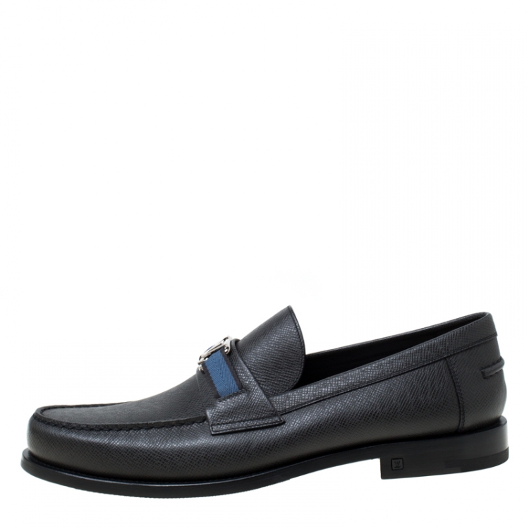 LOUIS VUITTON MOCCASIN SHOES 10 44 MONTE CARLO NAVY BLUE LEATHER