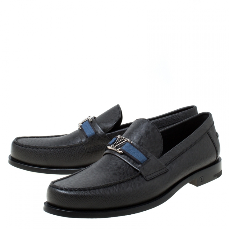 Pre Owned Louis Vuitton Dark Grey Loafers Size 44