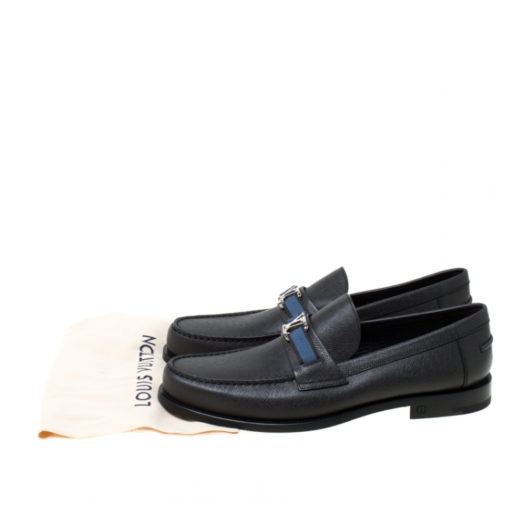 Pre Owned Louis Vuitton Dark Grey Loafers Size 44