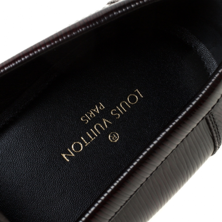 Pre Owned Louis Vuitton Burgundy Epi Leather Major Loafers Size 44
