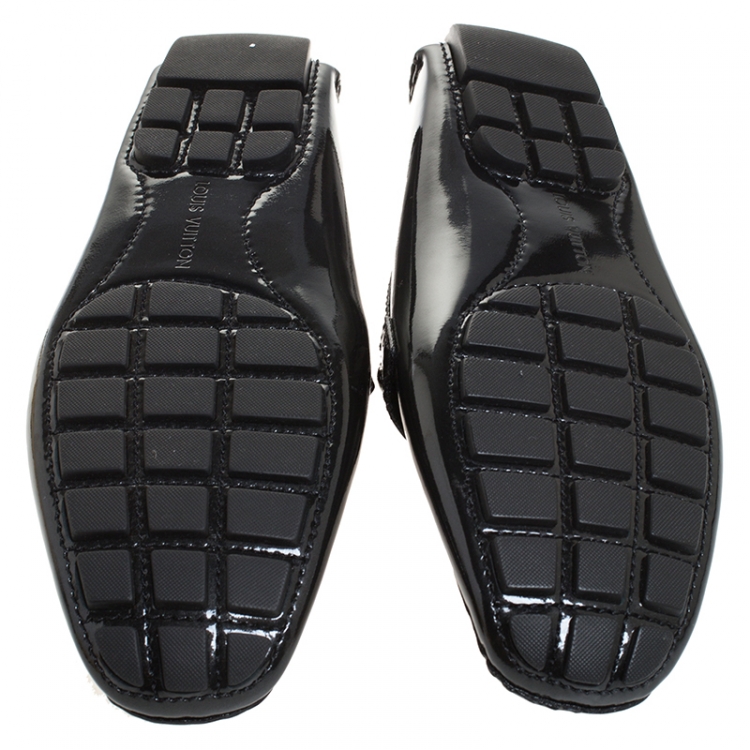 Pre Owned Louis Vuitton Black Patent Leather Monte Carlo Loafers Size 41.5
