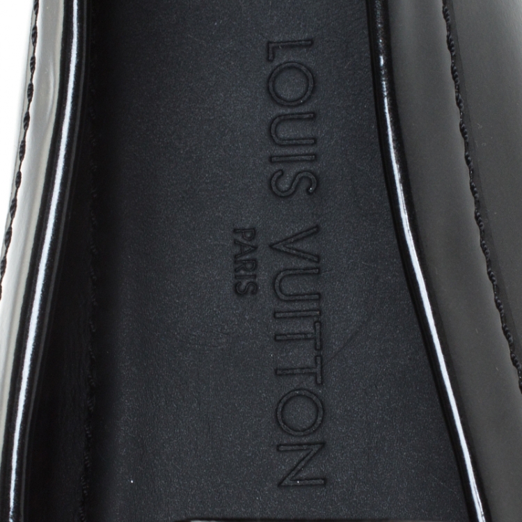 Pre Owned Louis Vuitton Black Patent Leather Monte Carlo Loafers Size 41.5