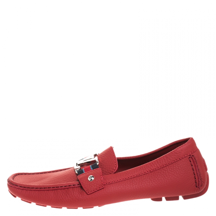 Louis Vuitton Red Leather Monte Carlo Loafers Size 41.5 Louis Vuitton