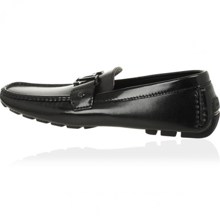 Pre Owned Louis Vuitton Black Patent Monte Carlo Loafers Size 43