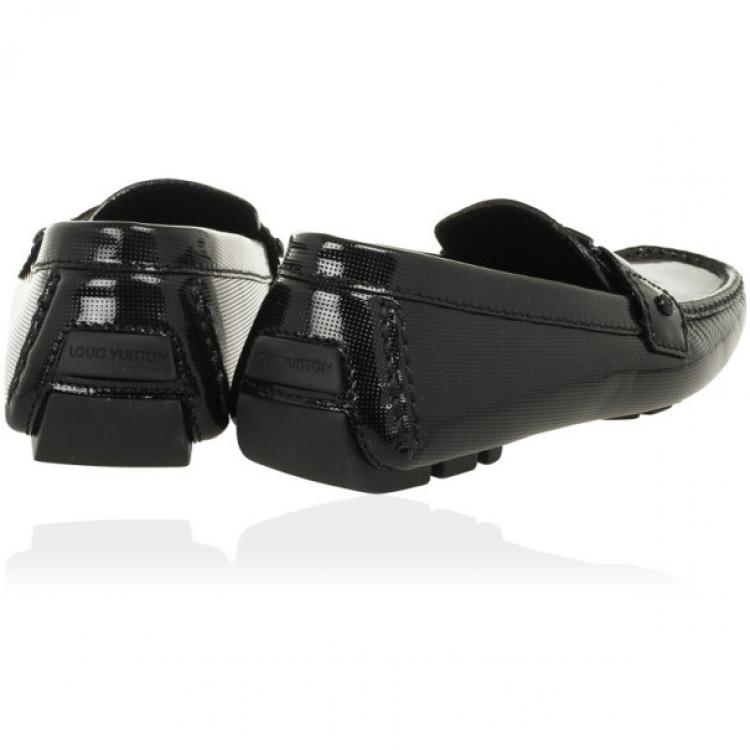 Pre Owned Louis Vuitton Black Patent Monte Carlo Loafers Size 43