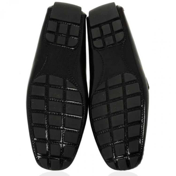 Pre Owned Louis Vuitton Black Patent Monte Carlo Loafers Size 43