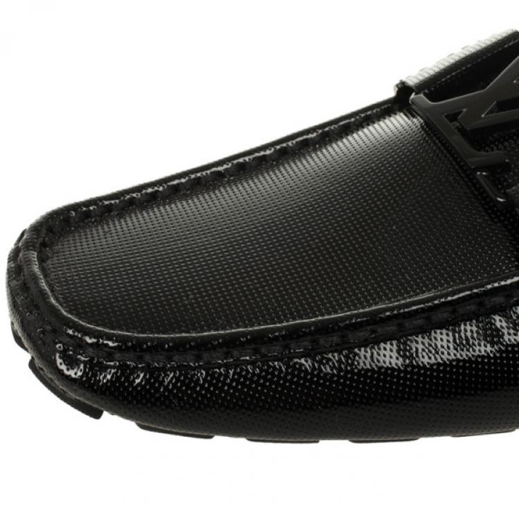 Pre Owned Louis Vuitton Black Patent Monte Carlo Loafers Size 43